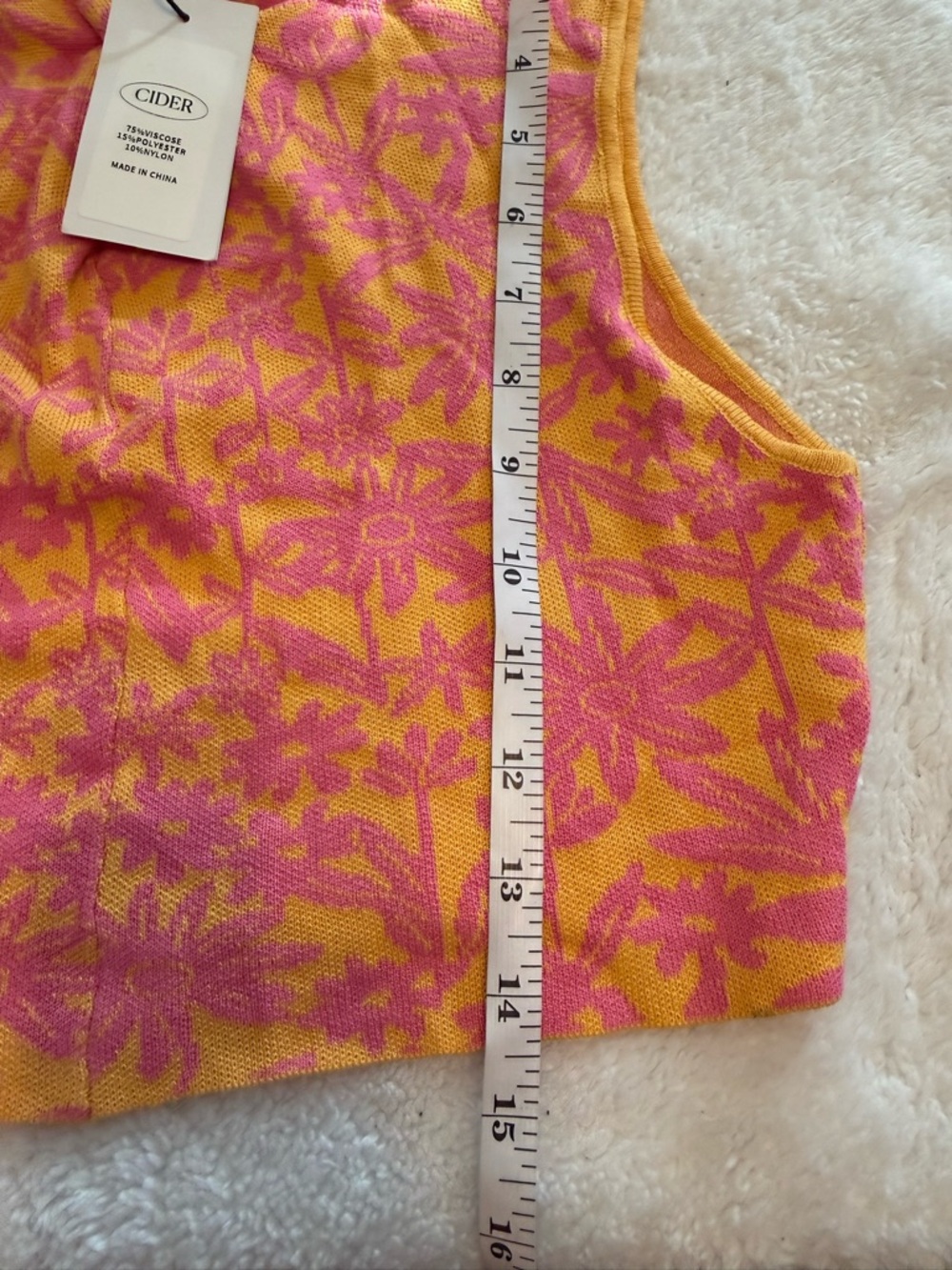 Cider Pink & Yellow Floral Knit Cropped Tank - Picture 3 of 5